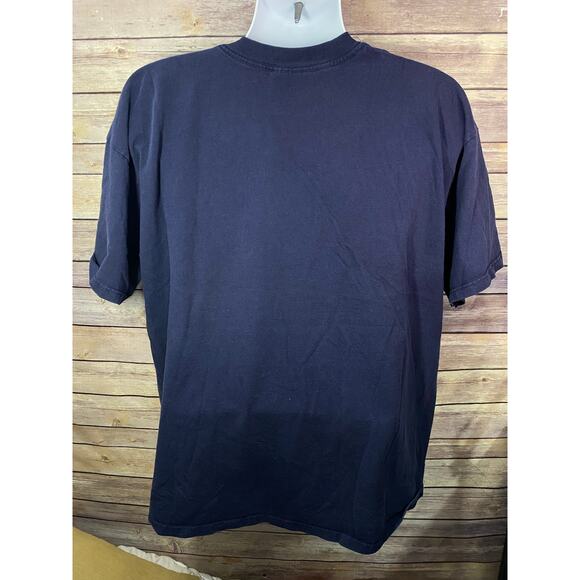 Vintage 90s Wolf Nature T-Shirt Jackson Hole Wyoming USA Men’s Size XL Blue - Picture 2 of 9